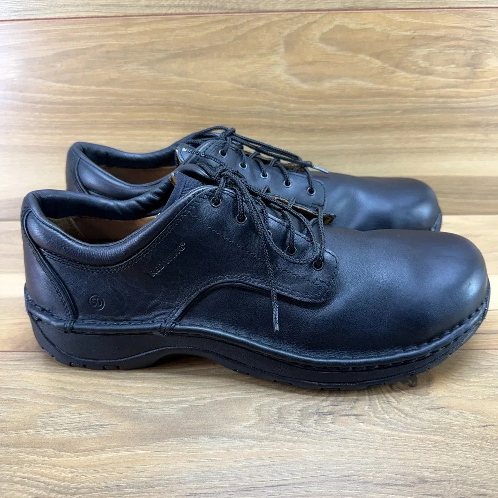 Red Wing Aluminum Toe Oxford Low Work Shoe 13 D Black Leather Oil Slip Resistant